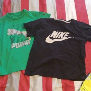 EUC NIKE & PUMA youth boys shirts. size 7